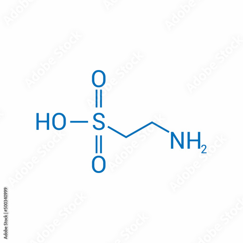 Photos chemical structure of Taurine (C2H7NO3S)
