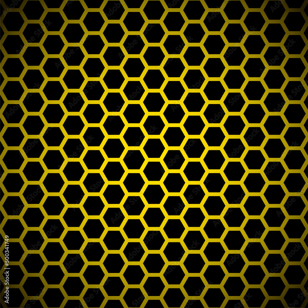 Dark yellow honeycomb background texture vector. Modern honeycomb background vector. Hexagon pattern background vector. Dark yellow honeycomb background texture vector. Modern honeycomb background vector. Hexagon pattern background vector.