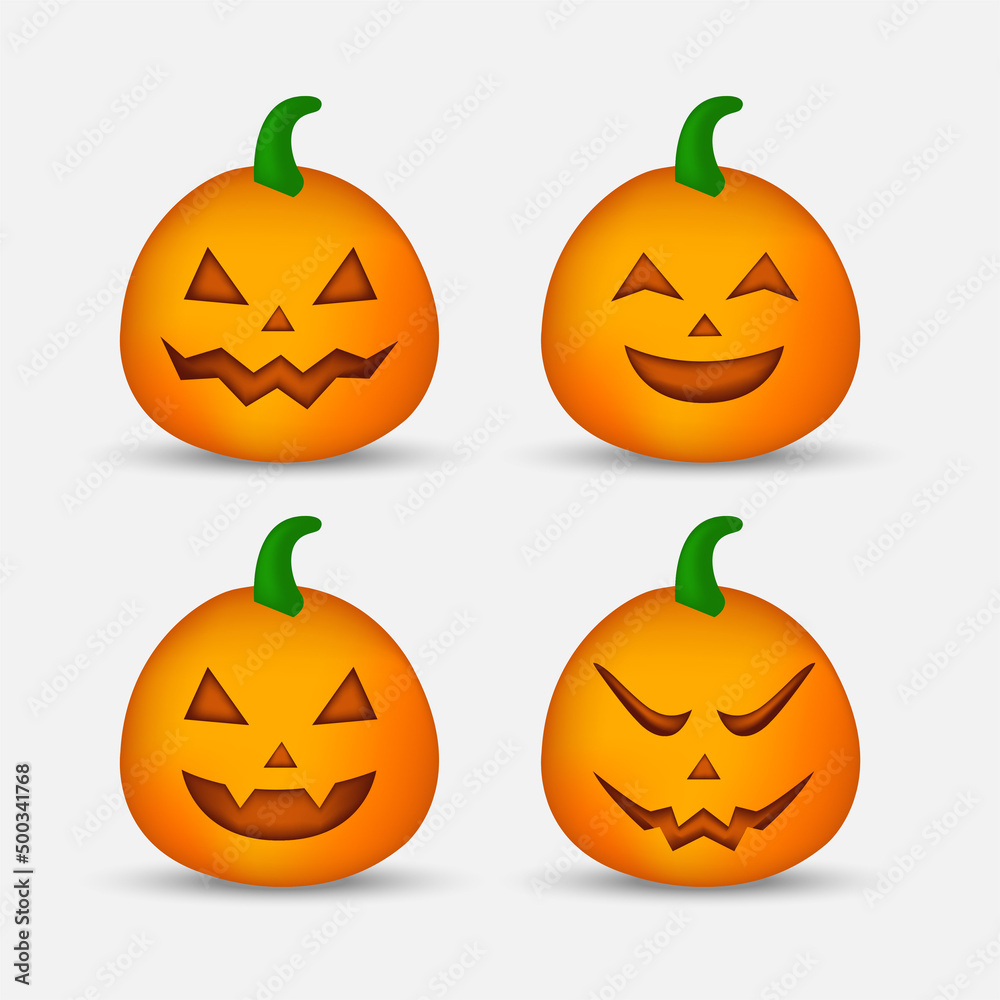 Collection of pumpkin face cartoon character vector. Collection of pumpkin face cartoon character vector.