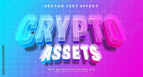Crypto 3d editable text effect suitable fot digital cryptocurrency theme.