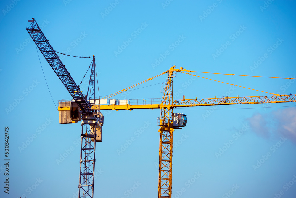 Construction boom, special machinery to build high level structures, technology and professionalism. Construction boom, special machinery to build high level structures, technology and professionalism.