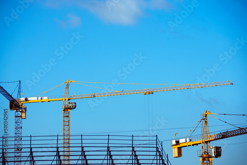 Construction boom, special machinery to build high level structures, technology and professionalism.