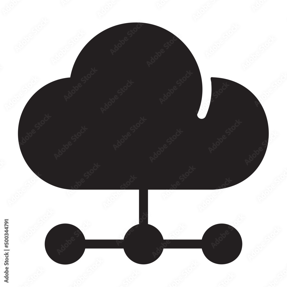 cloud server glyph icon