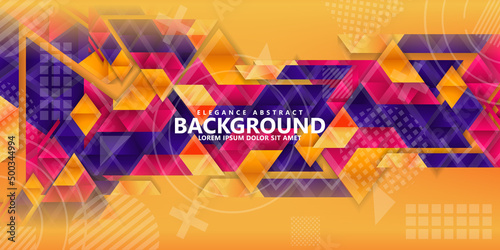 Modern abstract triangle background with combination hipster ornament. Vector Illustration