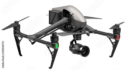 Drone - vector illustration of professional drone with HD and 4K camera photo