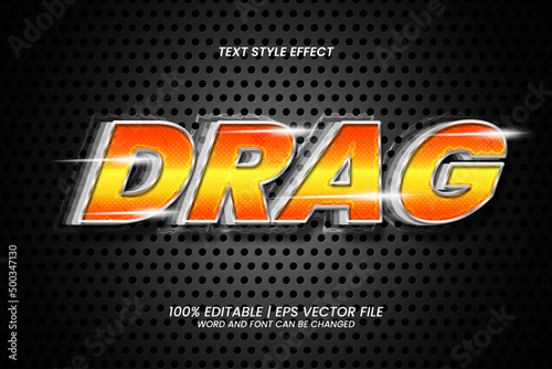 Drag Editable Text Effect Racing Style