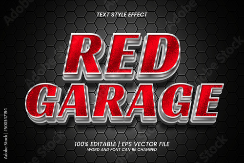 3D Red Garage Editable Text Effect