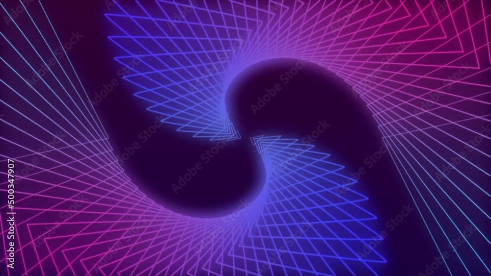 Minimal thin neon spiral in infinite rotation. Shiny swirl in blue and pink neon colors. Seamless loop animation Minimal thin neon spiral in infinite rotation. Shiny swirl in blue and pink neon colors. Seamless loop animation