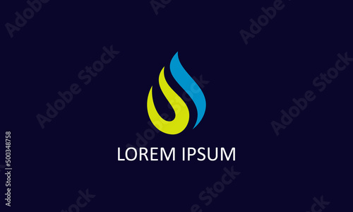 vector graphic illustration logo design for logogram pictogram combination flame and water drop