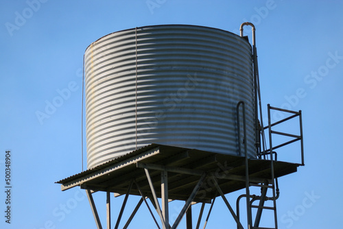 Corrugated Iron Water Feed Tank on Metal Platform