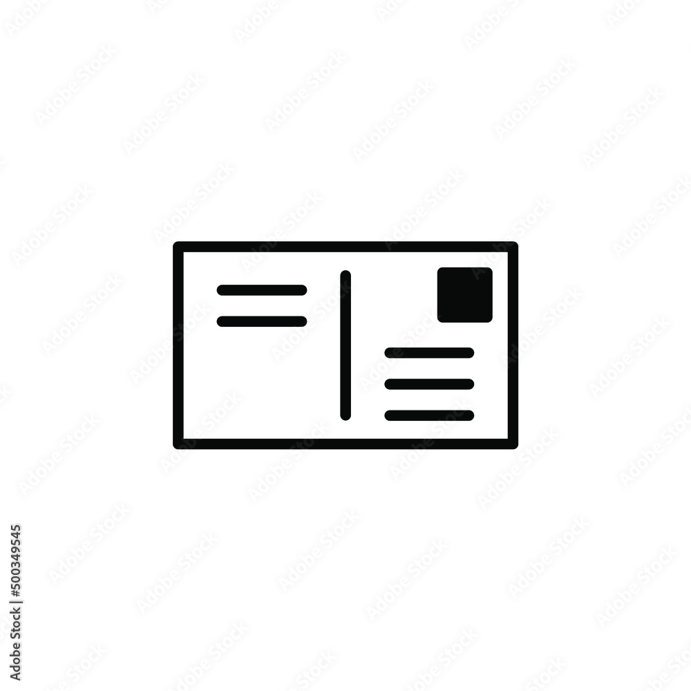 Post, Letter, Mail, Postcard Solid Line Icon Vector Illustration Logo Template. Suitable For Many Purposes. Post, Letter, Mail, Postcard Solid Line Icon Vector Illustration Logo Template. Suitable For Many Purposes.