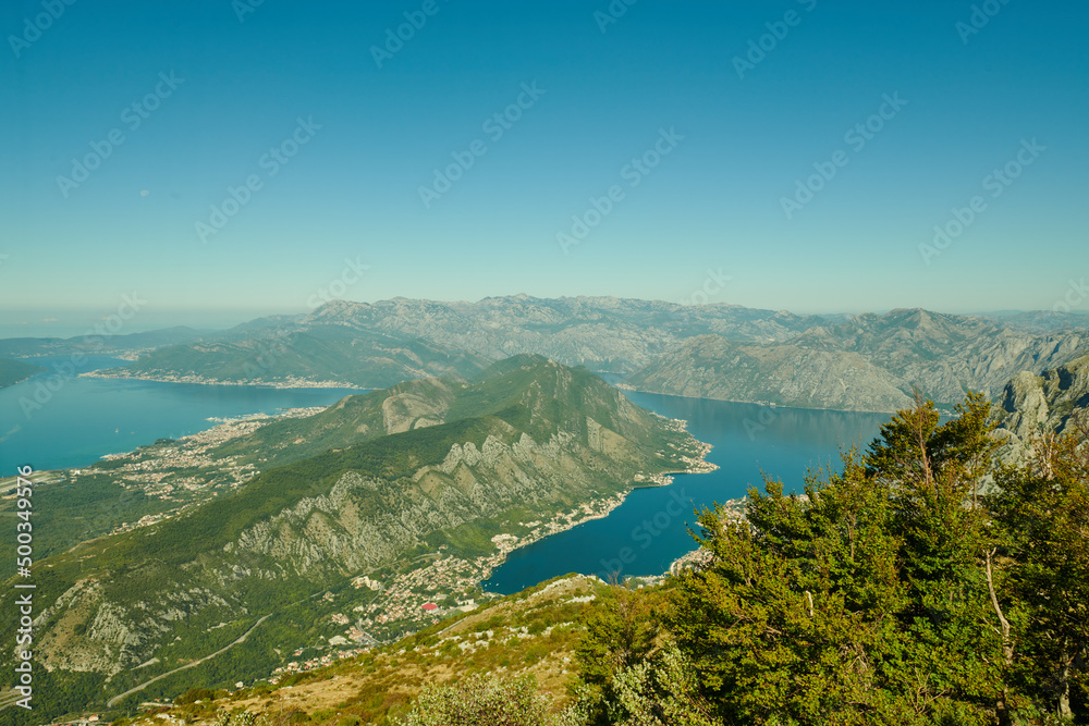 mesmerizing landscape of mountains and bay in montenegro