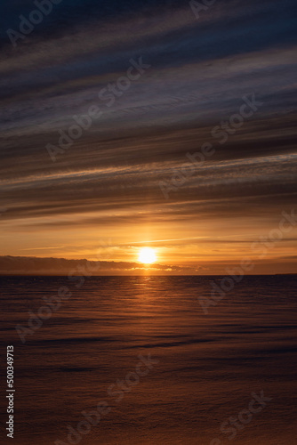 Sunrise over frozen Lake Huron