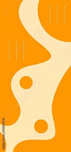 Mobile wallpaper orange. Abstract orange gradient wallpaper with beautiful fluid shapes. Abstract background with geometric elements. Fluid wallpaper.