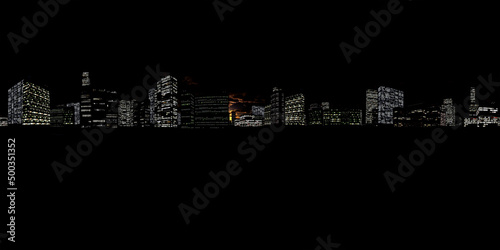 dark city street panorama