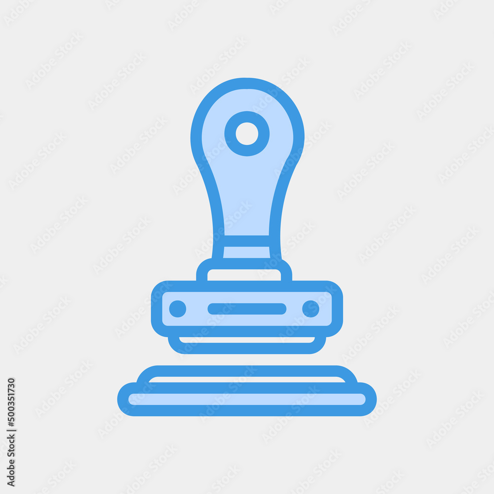 Stamp icon in blue style, use for website mobile app presentation Stamp icon in blue style, use for website mobile app presentation