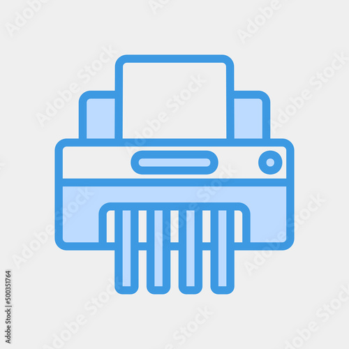 Paper shredder icon in blue style, use for website mobile app presentation