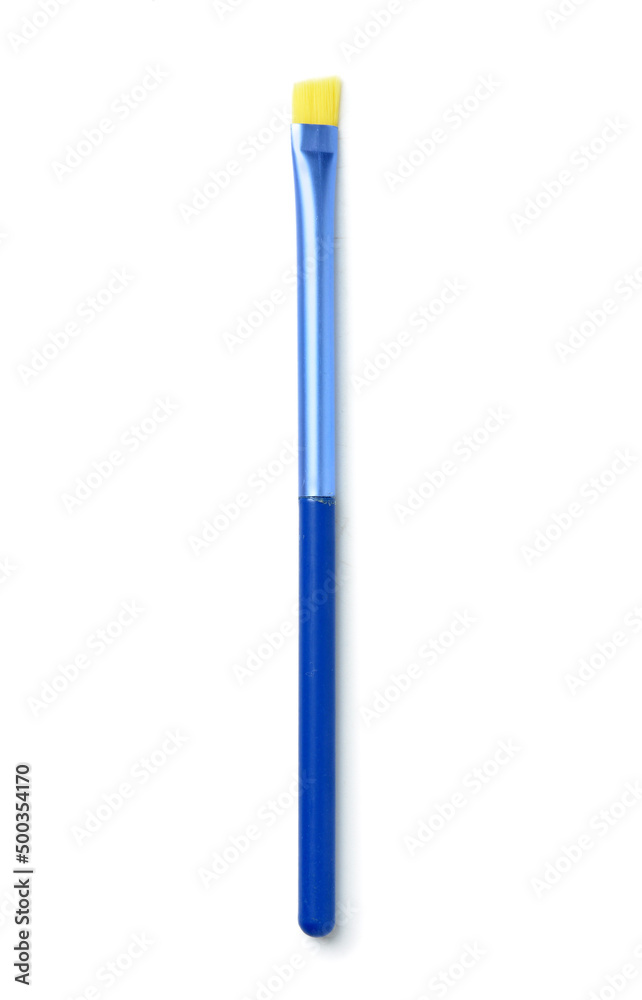 Colorful makeup brush on white background
