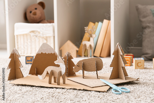 Different handmade cardboar...