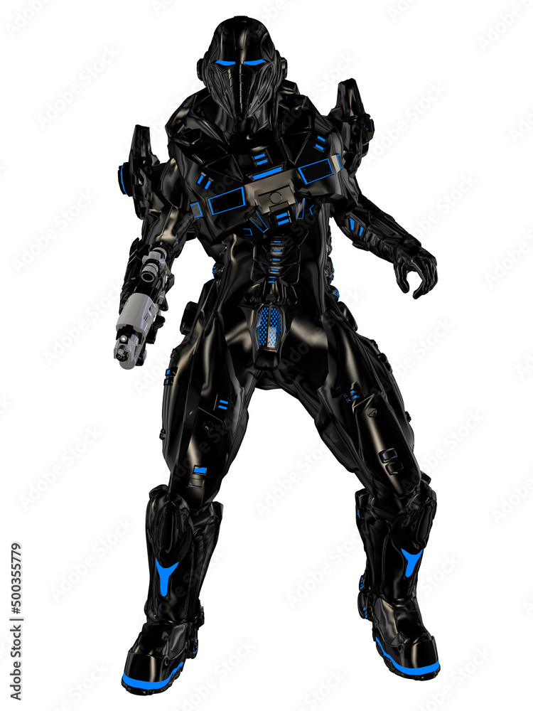 3d illustration of an future soldier 3d illustration of an future soldier