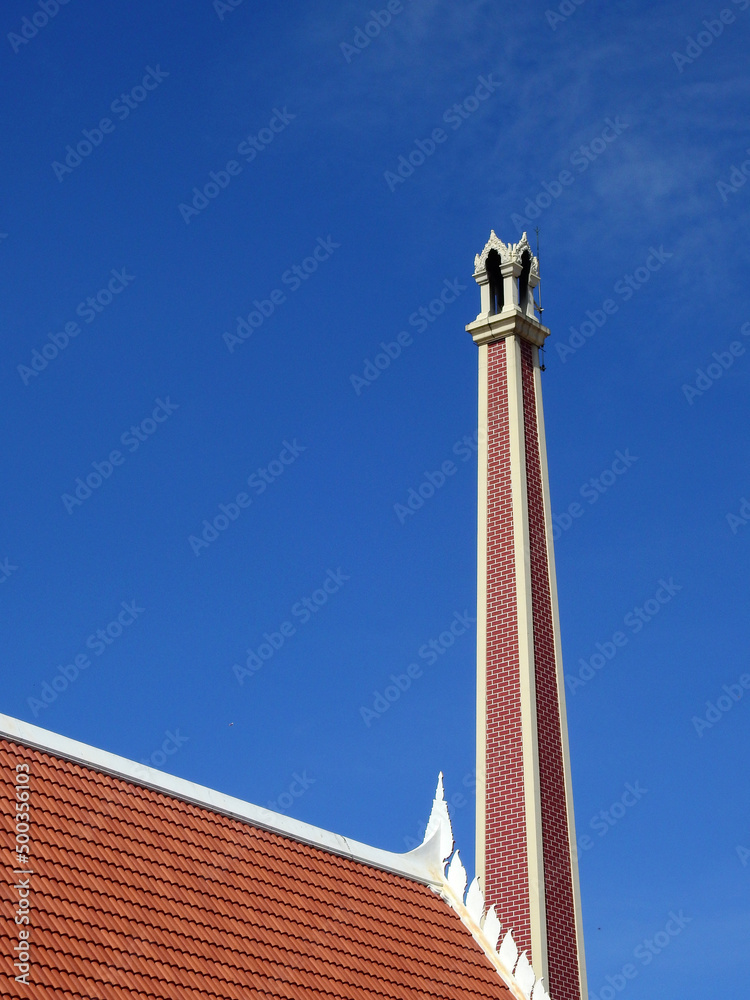 crematorium with blue sky background in temple at Thailand crematorium with blue sky background in temple at Thailand