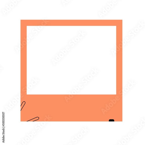 orange polaroid photho frame social media kit social media frame tteokbokki theme photo