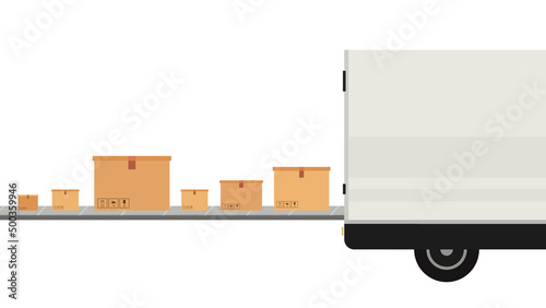 Delivery vehicles. box cartoon vector. free space for text. wallpaper. Baggage carousel