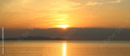 sea at sunset panorama, website banner