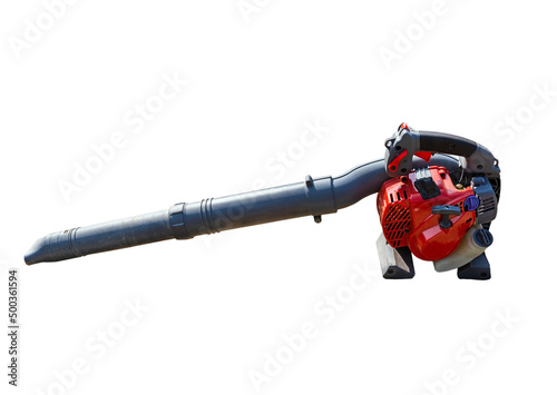 vacuum cleaner for cleaning leaves in the garden isolated
