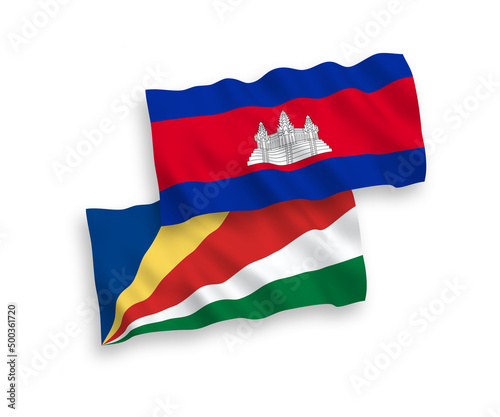 Free Download Flags of Kingdom of Cambodia and Seychelles on a white background - GFXLoad