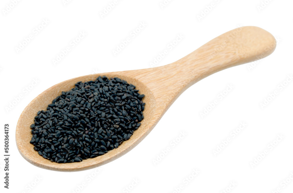 Basil seeds isolated on white background Basil seeds isolated on white background