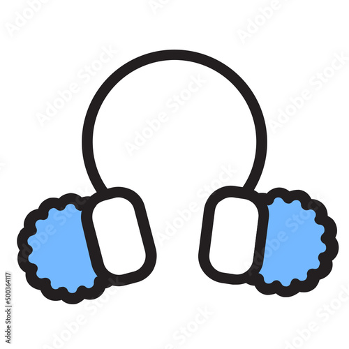 Earmuff , Winter filled outline icon.