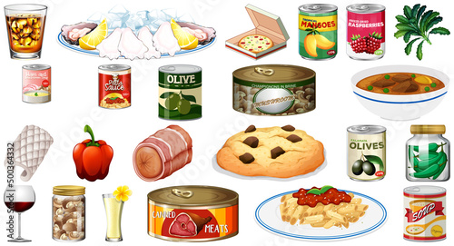 Set of different foods