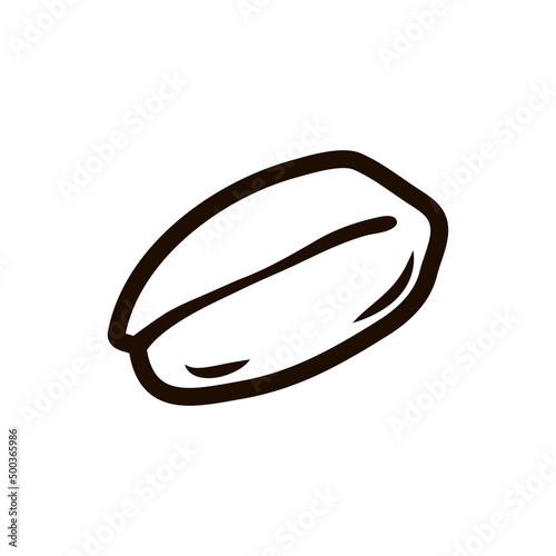 Oat flake icon on a white isolated background. Healthy product. Vector outline For the preparation of oatmeal porridge. 