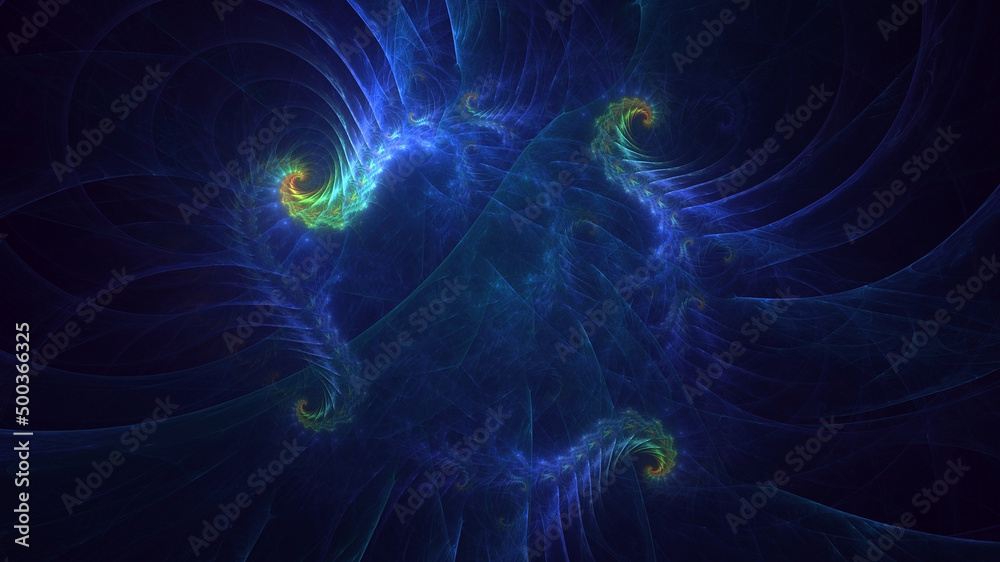 3D rendering abstract multicolor technology fractal light background
