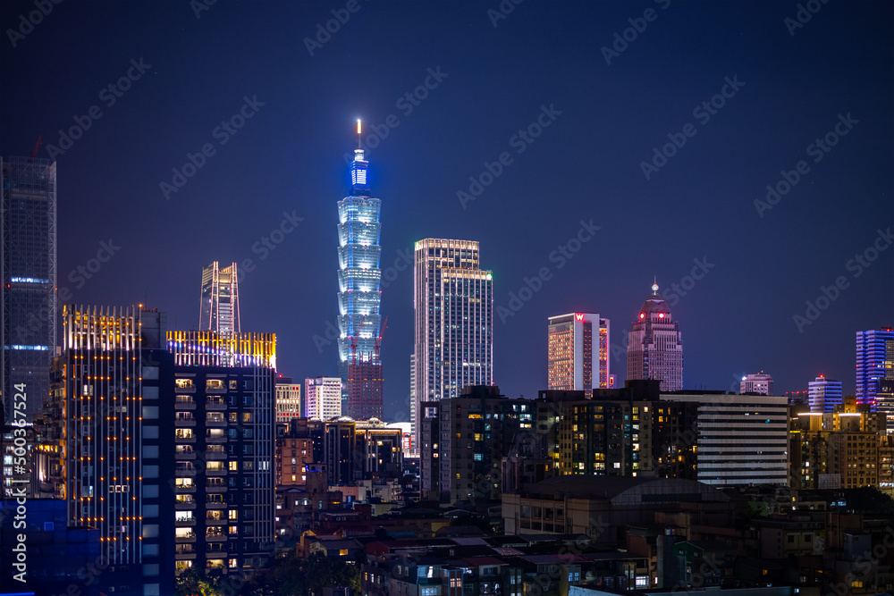 Taipei city skyline at night