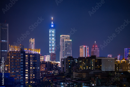 Taipei city skyline at night