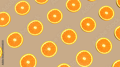 Fresh orange slices background.