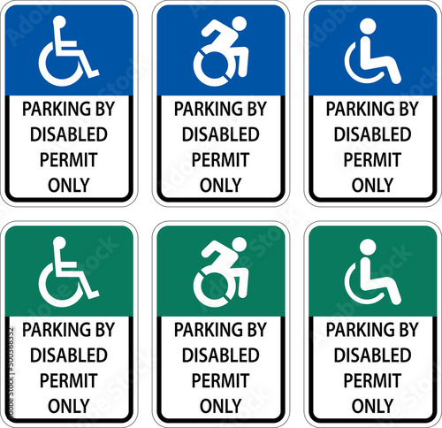 Accessible Parking Sign On White Background