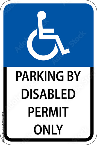 Accessible Parking Sign On White Background