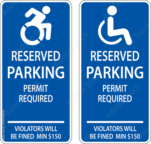 Handicap Parking Sign On White Background