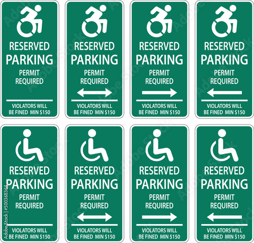Handicap Parking Sign On White Background