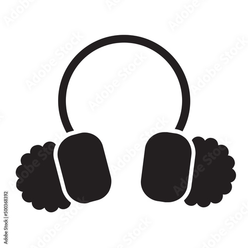 Earmuff , Winter solid icon.