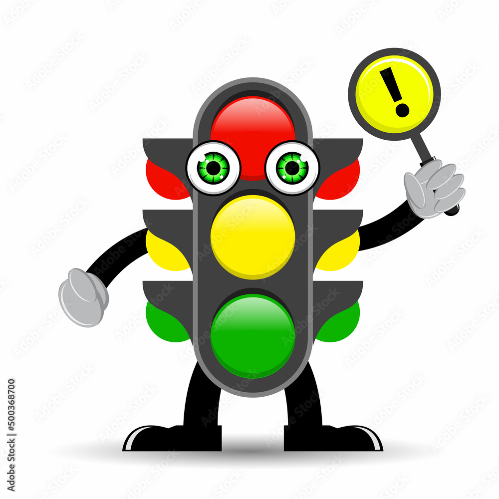 Cartoon traffic light character design Cartoon traffic light character design
