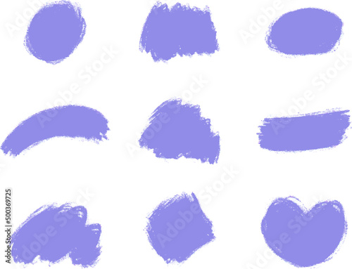 purple hand painted brush strokes set