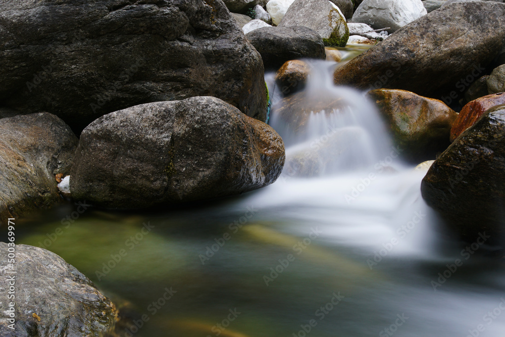 mountain creek in the forest in tuscany