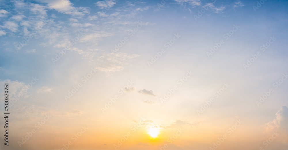 Sunset sky for background or sunrise sky and cloud at morning.	