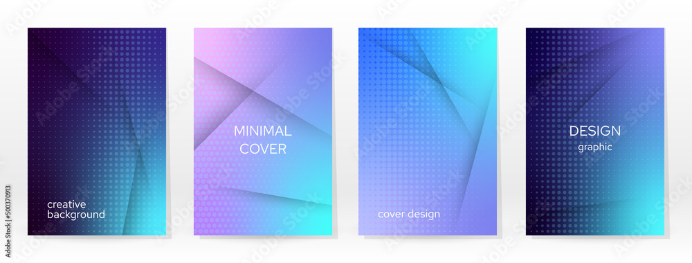 Fototapeta premium Minimal Poster. Pastel Soft. Blue Gradient Set.