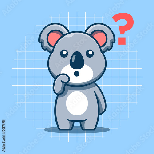 Canvas Print Cute koala with confused face vector illustration