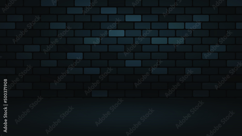 Black stone brick texture and background. Vector Illustration